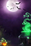 Spooky Halloween Skull Pumpkin Moon Night Backdrop IBD-246867 size:1.5x2.2