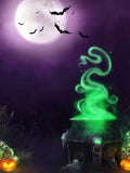 Spooky Halloween Skull Pumpkin Moon Night Backdrop IBD-246867 size:1.5x2