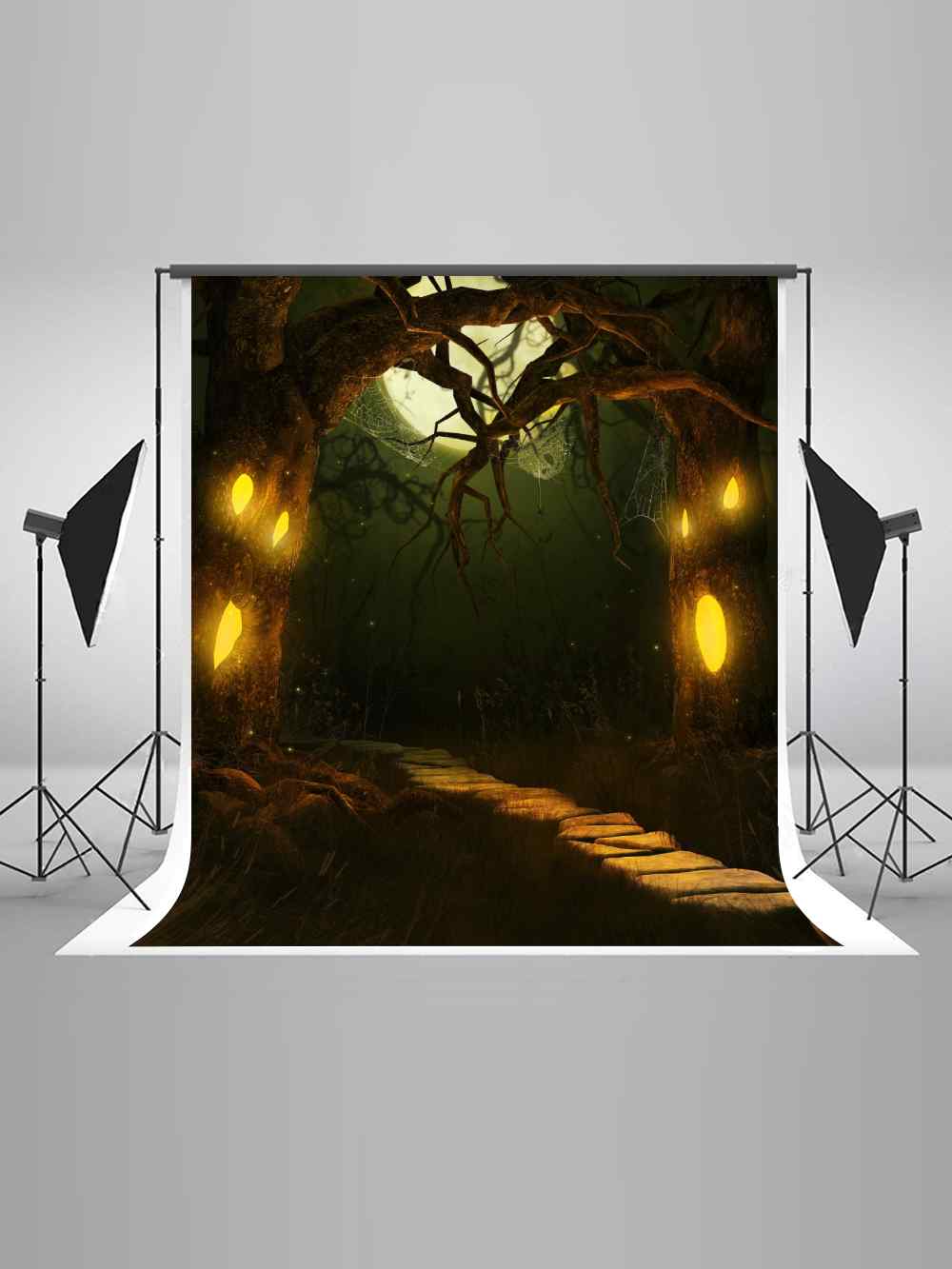 Spooky Halloween Forest Moon Night Backdrop IBD-246868