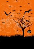 Classical Orange Halloween Dead Tree And Crow Backdrop IBD-246872 size:1.5x2.2