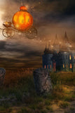 Spooky Halloween Grave And Castle Pumpkin Car Backdrop IBD-246874 size:1x1.5