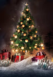 Christmas Tree Decor With Balls And Present Box Backdrop IBD-246876 size:1.5x2.2