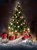Christmas Tree Decor With Balls And Present Box Backdrop IBD-246876 size:1.5x2