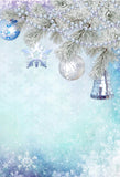 Christmas Light Blue Grand Fir Leaves Backdrop IBD-246878 size:1.5x2.2