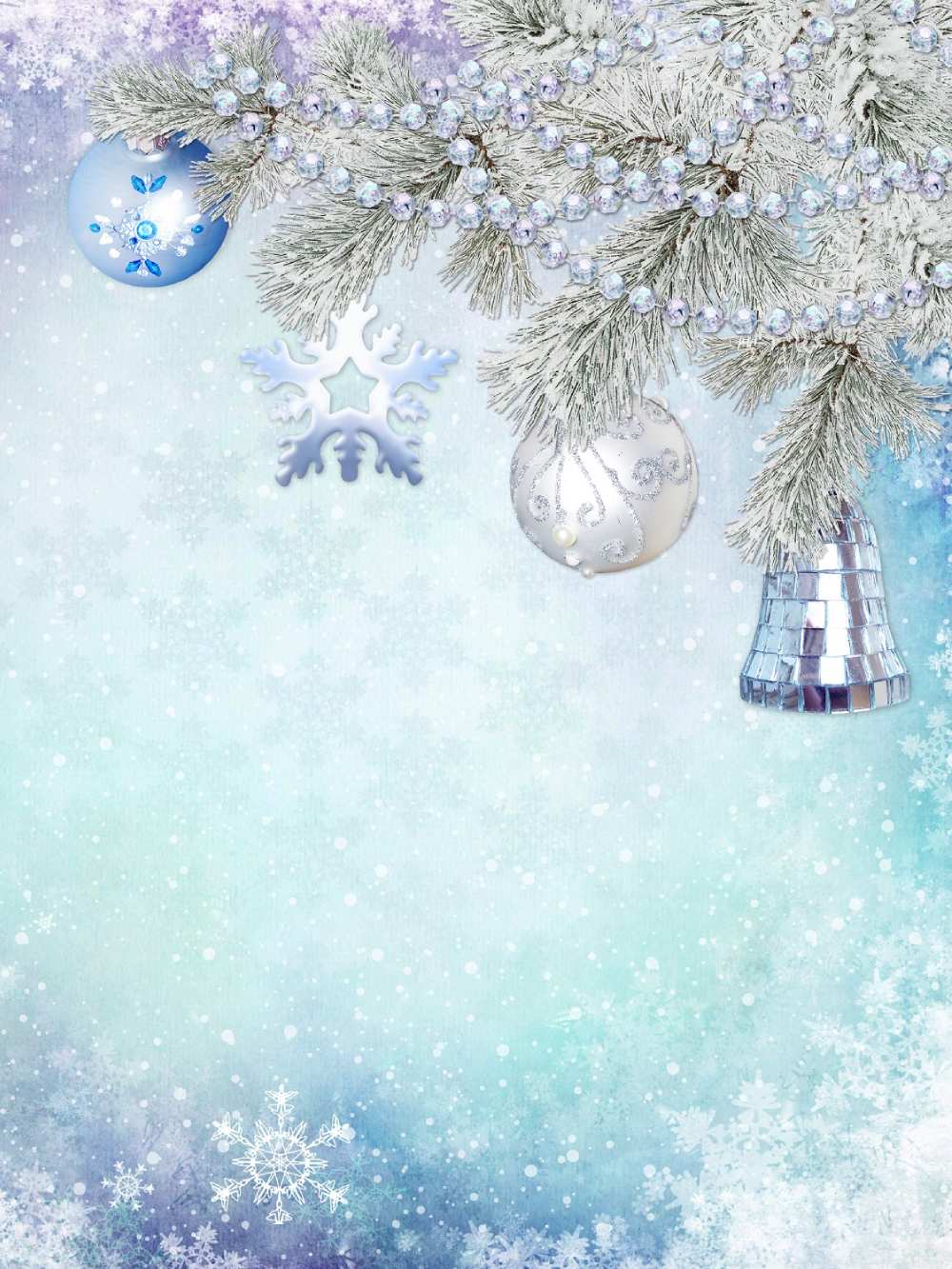 Christmas Light Blue Grand Fir Leaves Backdrop IBD-246878 size:1.5x2