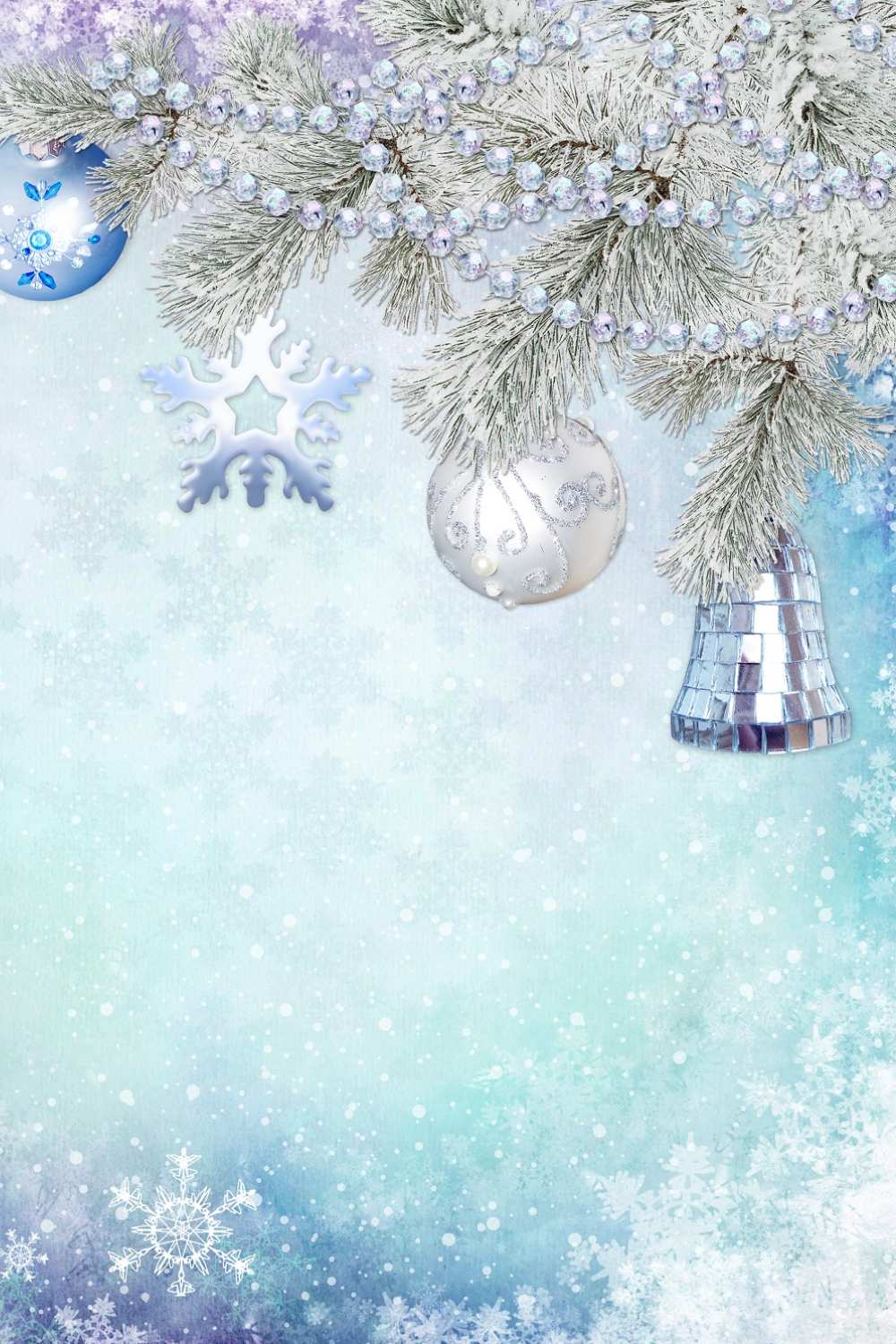 Christmas Light Blue Grand Fir Leaves Backdrop IBD-246878 size:1x1.5