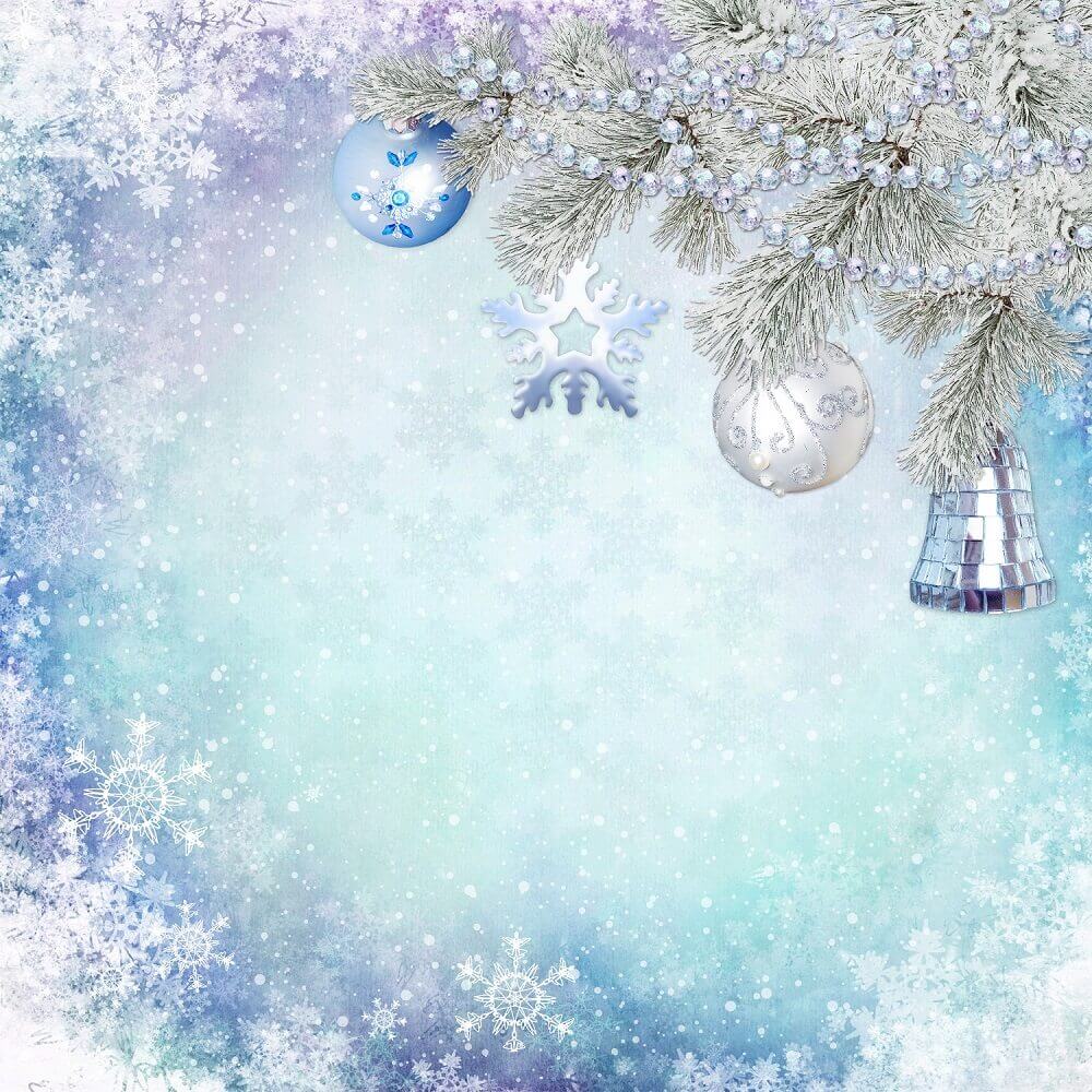 Christmas Light Blue Grand Fir Leaves Backdrop IBD-246878 size:1x1