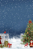 Christmas Tree And Present Box Snowing Backdrop IBD-246879 size:1.5x2.2