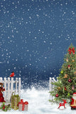 Christmas Tree And Present Box Snowing Backdrop IBD-246879 size:1x1.5