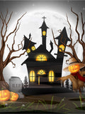 Halloween Grave Haunted House Surround Dead Tree Backdrop IBD-246881 size:1.5x2