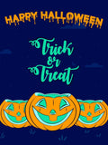 Simple Trick or Treat Pumpkin Halloween Backdrop IBD-246887 size:1.5x2