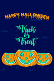Simple Trick or Treat Pumpkin Halloween Backdrop IBD-246887 size:1x1.5
