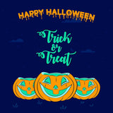 Simple Trick or Treat Pumpkin Halloween Backdrop IBD-246887 size:1x1