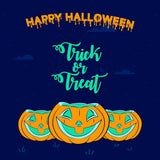 Simple Trick or Treat Pumpkin Halloween Backdrop IBD-246887