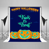 Simple Trick or Treat Pumpkin Halloween Backdrop IBD-246887