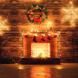 Warm Christmas Brick Wall Fireplace Backdrop IBD-246891 size:1x1
