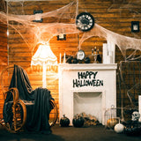 Halloween Wood House Spider Net Skull Candlestick Backdrop IBD-246892 size：1x1