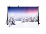 Wilderness Mountain Grand FIr Forest Covered Snow Backdrop IBD-246893