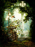 Fairy Tale Forest Flower And Bird Backdrop IBD-246905 size:1.5x2