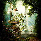 Fairy Tale Forest Flower And Bird Backdrop IBD-246905 size:1x1