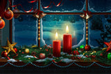Christmas Glass Window Decored Candle Backdrop IBD-246909 size:1.5x1