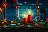 Christmas Glass Window Decored Candle Backdrop IBD-246909 size:2.2x1.5
