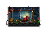 Christmas Glass Window Decored Candle Backdrop IBD-246909