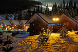 Christmas Eve Cottage In Woods Landscape Backdrop IBD-246912 size:1.5x1