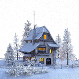 Christmas Gingerbread House Cover White Snow Backdrop IBD-246915