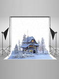 Christmas Gingerbread House Cover White Snow Backdrop IBD-246915
