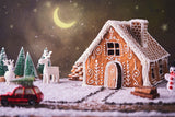 Christmas Gingerbread House With Moon Backdrop IBD-246920 size:1.5x1