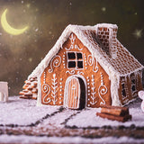 Christmas Gingerbread House With Moon Backdrop IBD-246920 size:1x1