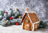 Christmas Gingerbread House Against Abstract Wall Backdrop IBD-246921 size:2.2x1.5