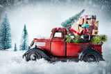 Red Truck With Christmas Tree Backdrop IBD-246922 size:1.5x1