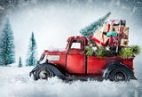Red Truck With Christmas Tree Backdrop IBD-246922 size:2.2x1.5