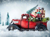 Red Truck With Christmas Tree Backdrop IBD-246922