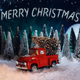 Christmas Red Truck And Grand Fir Forest Backdrop IBD-246924 size:1x1