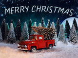 Christmas Red Truck And Grand Fir Forest Backdrop IBD-246924 size:2x1.5
