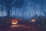 Spooky Halloween Pumpkin And Death Forest Night Backdrop IBD-246925 size:1.5x1