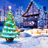 Christmas Outdoor Decor Tree Covered With Snow Backdrop IBD-246928 size:1x1