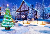 Christmas Outdoor Decor Tree Covered With Snow Backdrop IBD-246928 size:2.2x1.5