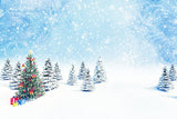 Christmas Tree In The Woods Corvered Snow Backdrop IBD-246931 size:1.5x1