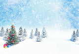 Christmas Tree In The Woods Corvered Snow Backdrop IBD-246931 size:2.2x1.5