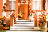 Yellow Thanksgiving Decored Door Photography Backdrops IBD-246933 size:1.5x1