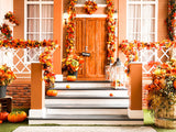 Yellow Thanksgiving Decored Door Photography Backdrops IBD-246933