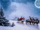 Christmas Santa Under Moon Wilderness Forest Backdrop IBD-246936 size:2*1.5