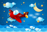 Baby Fairy Tale Bedroom Moon Star Cloud Backdrop IBD-246942 size:7x5