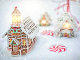 Christmas Gingerbread House Colorful Backdrop IBD-246944