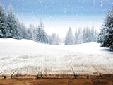 Snowy Grand Fir Forest Landscape Backdrop IBD-246945