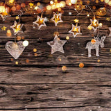 Christmas Light String Against Brown Wood Wall Backdrop IBD-246946 size:10x10